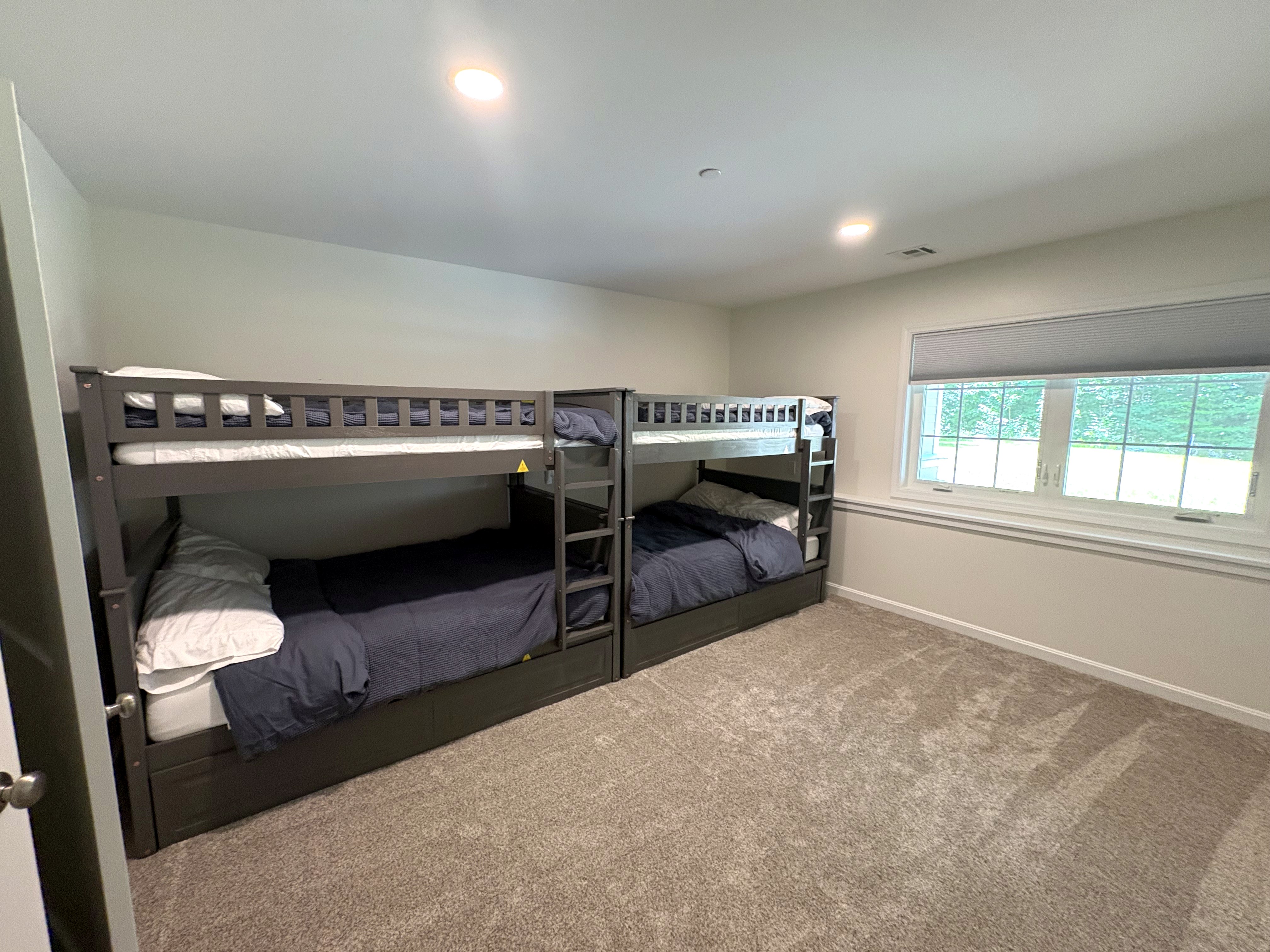 Kids' bunk room in the basement